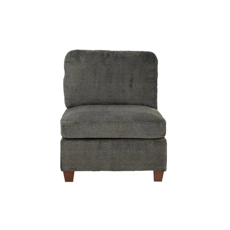 1pc Grey Chenille Fabric Modular Armless Chair Cushion Seat Living Room Furniture