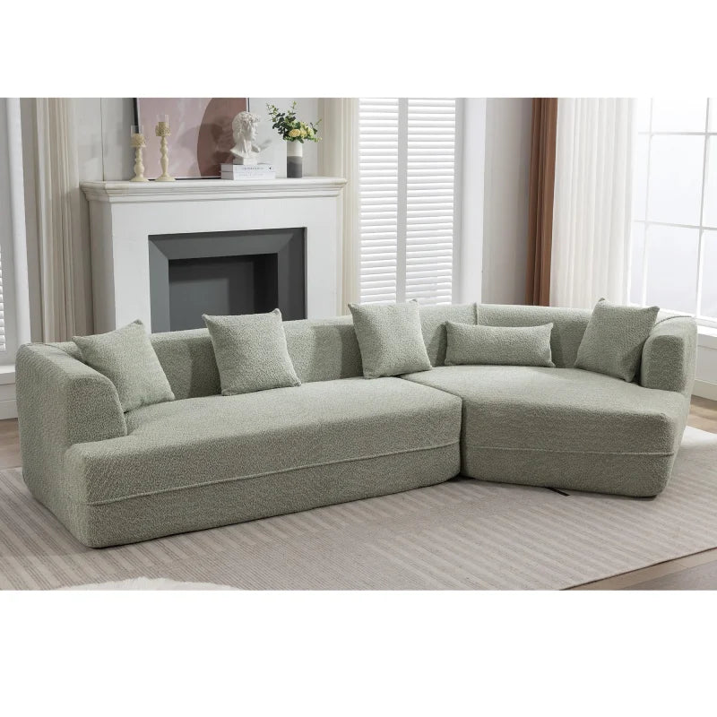 Modular sofa ,minimalist style sofa, upholstered , free combination, round fiber fabric, anti-wrinkle fabric,Green