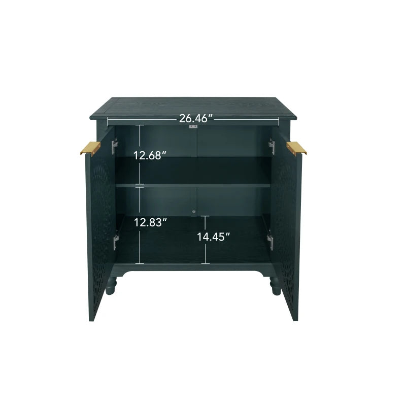 Hollow-Carved 2 Door  Cabinet Sideboard Buffet Storage Cabinet for Entryway Living Room Bedroom