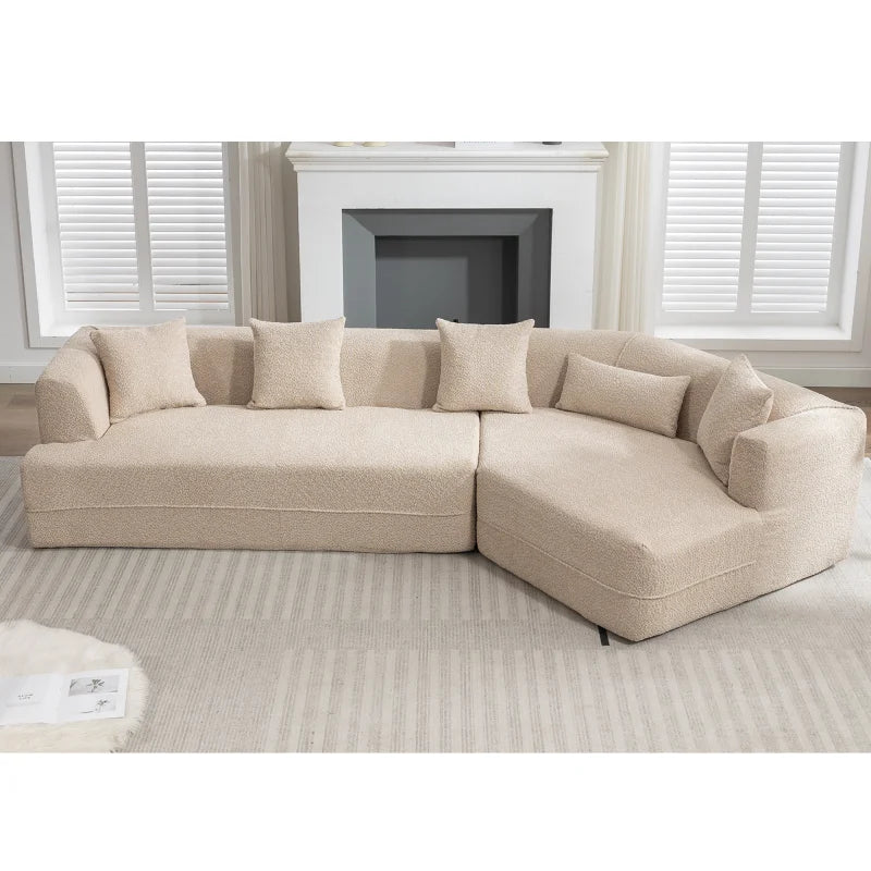 Modular sofa ,minimalist style sofa, upholstered , free combination, round fiber fabric, anti-wrinkle fabric,light Brown