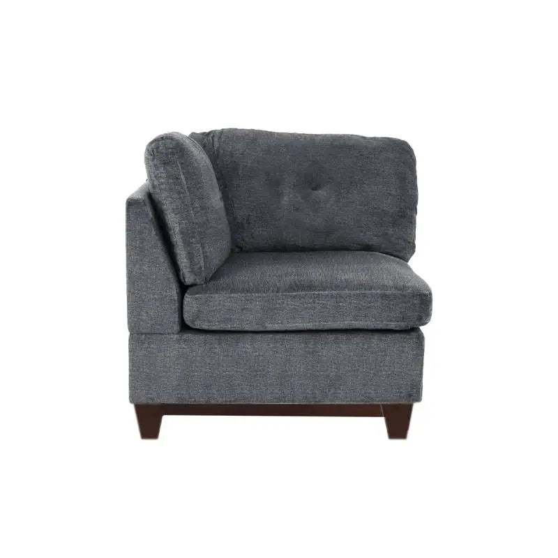 Modular Living Room Furniture Corner Wedge Ash Chenille Fabric 1pc Cushion Wedge Sofa Couch.